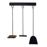 3 piece wall mounted black powder coated tools 750mm