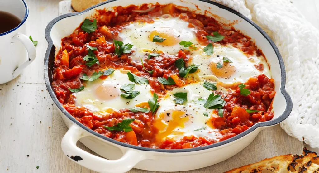 Baked eggs with capsicum and chorizo - 1