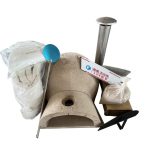 Pizza oven with three spatulas displayed, emphasizing the tools required for effective pizza making.