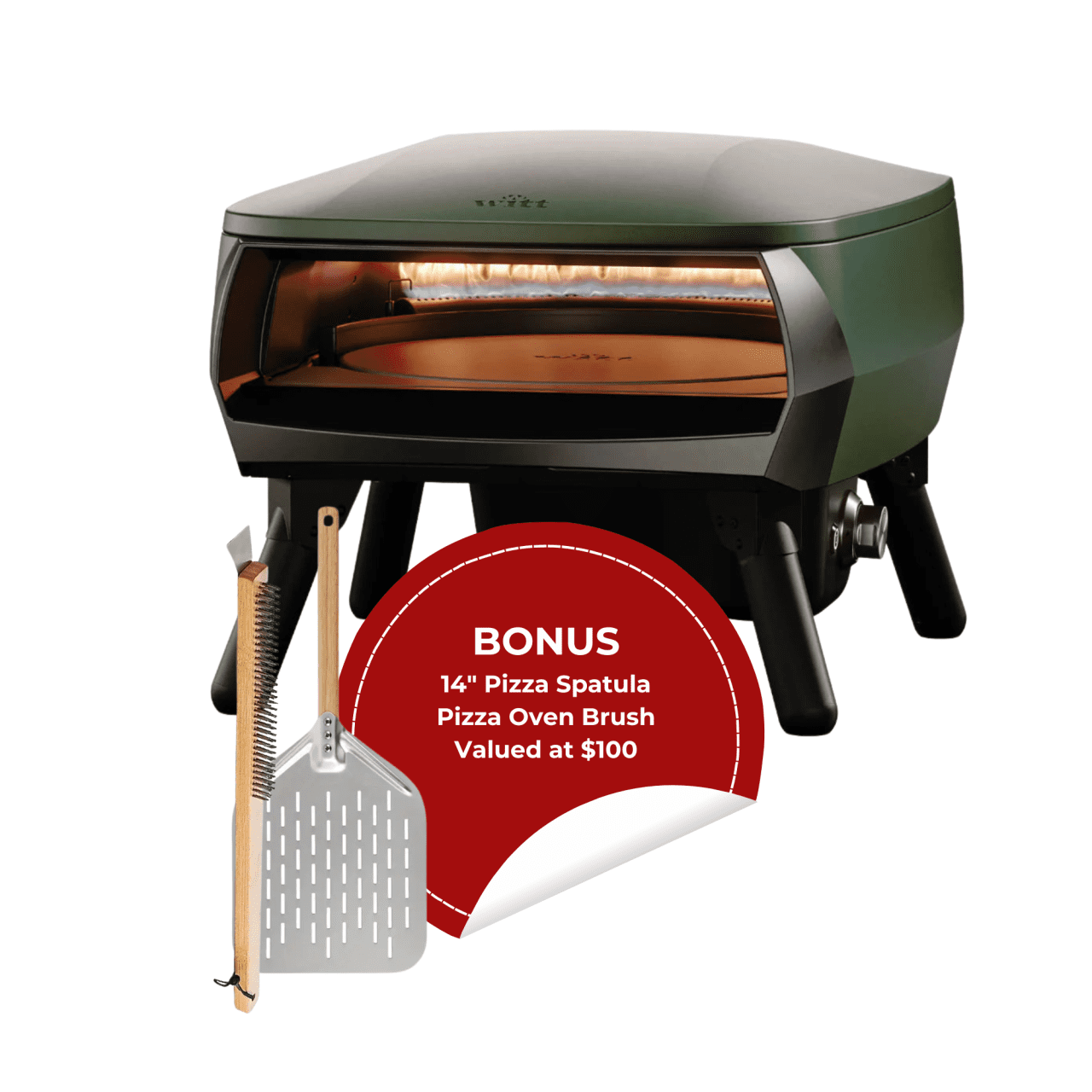 WITT Piccolo 13" Rotante Gas Fired Pizza Oven with Rotating Stone 1 WITT Piccolo 13" Rotante Gas Fired Pizza Oven with Rotating Stone